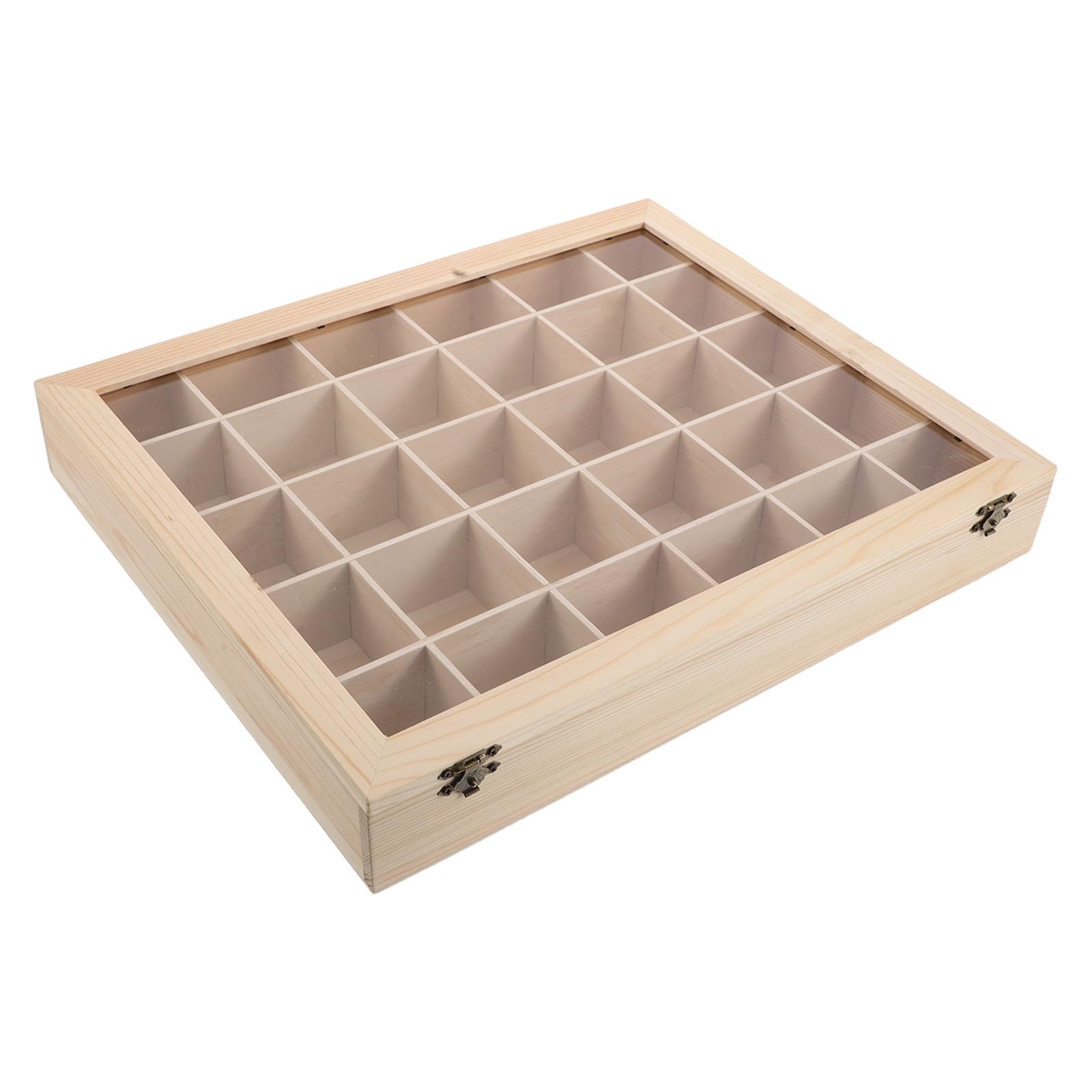 Amazon | NOLITOY 岩石コレクションボックス：30グリッド木製標本